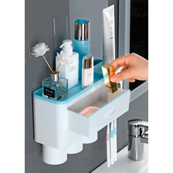 Органайзер универсальный для ванной на четырех человек ST SM-OS0104 с дозатором зубной пасты, картинка 2