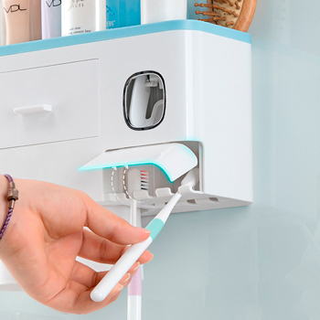 Органайзер универсальный для ванной на двух человек ST SM-OS0102 с дозатором зубной пасты, картинка 3