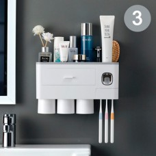 Органайзер универсальный для ванной на трех человек ST SM-OS0103 с дозатором зубной пасты
