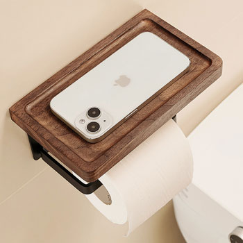 Держатель для туалетной бумаги с полочкой SM-HB2012/P (орех)