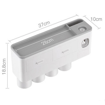 Органайзер универсальный для ванной на четырех человек ST SM-OS0104 с дозатором зубной пасты, картинка 4