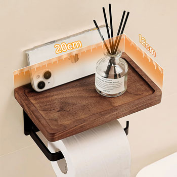 Держатель для туалетной бумаги с полочкой SM-HB2012/P (орех), картинка 2