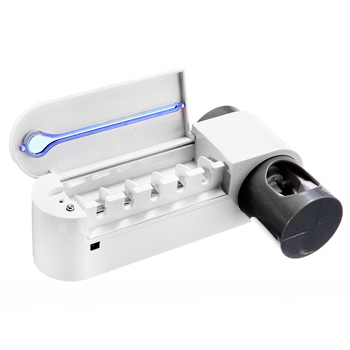 Автоматический дозатор пасты SM-CX1021 с подставкой для зубных щеток и стерилизатором УФ светом, картинка 2