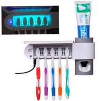 Автоматический дозатор пасты SM-CX1021 с подставкой для зубных щеток и стерилизатором УФ светом