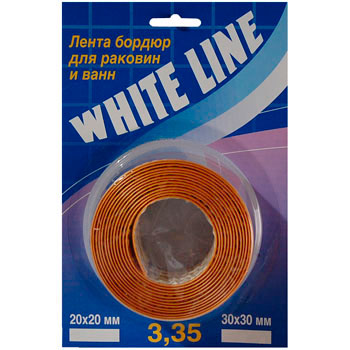 Бордюрная лента для раковин и ванн WHITE LINE 40 мм (20х20 мм) цвет под золото