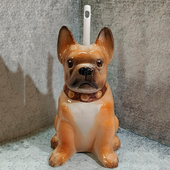 Ершик для унитаза керамика 'БУЛЬДОГ коричневый'