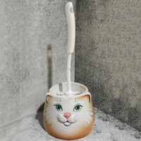 Ершик для унитаза керамика 'КОШКА РЫЖАЯ МИНИ'
