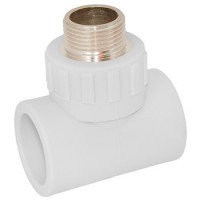 Тройник полипропиленовый W - T20M320 20 - 1/2' M (белый)