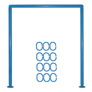 Карниз для ванной угловой (80х80) цвет голубой