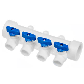 Коллектор полипропиленовый W-32х20х4 (синяя ручка)