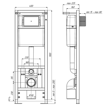 Комплект инсталляция для установки унитаза АНИ 'WCP 4131', картинка 2