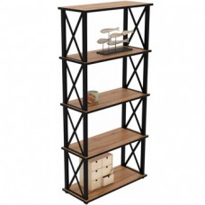 Стеллаж Лофт-5 муар 9005 Дуб Вотан (300х750х1470)