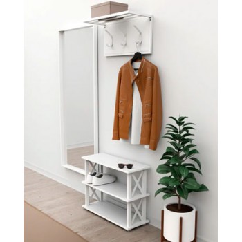 Обувница Лофт муар 9016 Белый (300х490х750), картинка 3