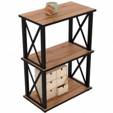 Стеллаж Лофт-3 муар 9005 Дуб Вотан (300х500х770)