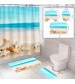 Штора и два коврика для ванной комнаты комплект 'Пляж-2'...