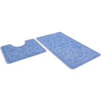 Комплект ковриков для санузла SHAHINTEX цвет голубой (60х50/60х100)