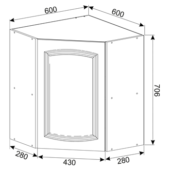 Шкаф для посуды НАТАЛИЯ угловой, картинка 2
