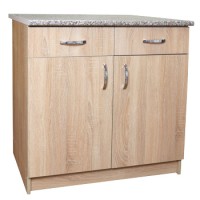 Рабочий стол 80 (две двери, два ящика) дуб сонома