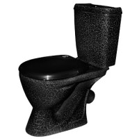 Унитаз-компакт ROSA 'РЕССА' цвет черный кракелюр (2-реж.арматура+сиденье, высота от пола до сиденья 450 мм)