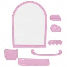 Комплект для ванной 'ЕЛЕНА' цвет розовый