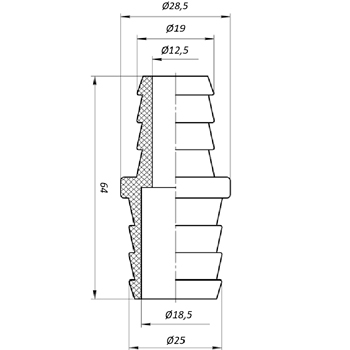 Переходник для поливочного шланга елка/елка 3/4х1'(20мм.х25мм), картинка 2