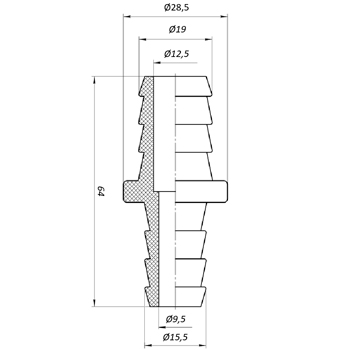 Переходник для поливочного шланга елка/елка 1/2x3/4 (16мм.х20мм), картинка 2