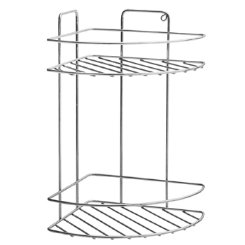 Полка РОССИЯ двухъярусная угловая (250 мм) нержавеющая сталь