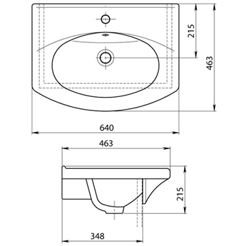 Умывальник мебельный SANTERI 'НОВАЯ ГРАНЬ 64' 1.3120.7.S00.11B.0, картинка 2
