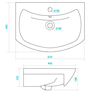 Умывальник мебельный SANTEK 'БАЛТИКА 60' 1.WH11.0.246, картинка 2