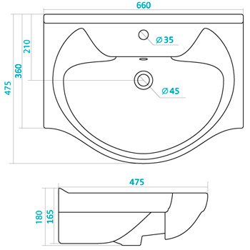 Умывальник мебельный SANTEK 'БАЙКАЛ 65' 1.WH10.9.651, картинка 2