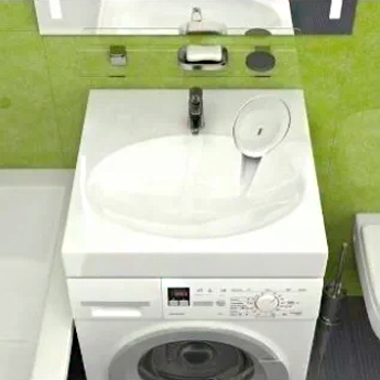 Умывальник MARRBAXX 'СМАЙЛ V55D1' над стиральной машиной, картинка 2