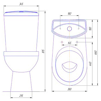 Унитаз-компакт ПКФ ФАРФОР 'ГРАФИКА' (ручная роспись), картинка 3