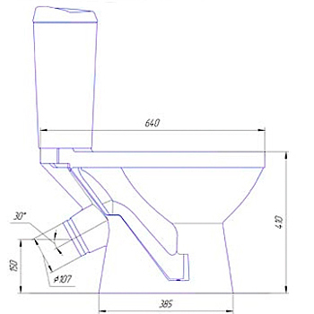 Унитаз-компакт ПКФ ФАРФОР 'КЛЕМАТИС' (ручная роспись), картинка 2
