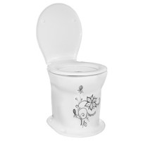 Унитаз ПКФ ФАРФОР ДАЧНЫЙ 'ЦВЕТОК' цвет белый