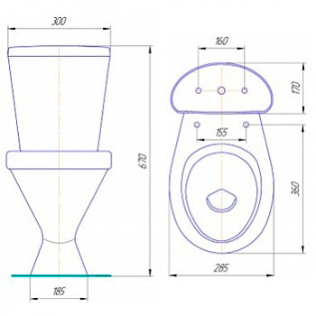 Унитаз-компакт ПКФ ФАРФОР 'БИГ-БЕН' (ручная роспись), картинка 3