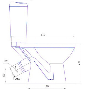 Унитаз-компакт ПКФ ФАРФОР 'РОМАШКИ' (ручная роспись), картинка 2