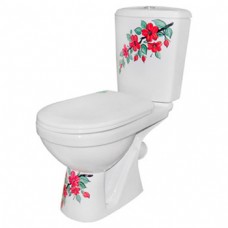 Унитаз-компакт ПКФ ФАРФОР 'КРАСНЫЕ ЦВЕТЫ' (ручная роспись)