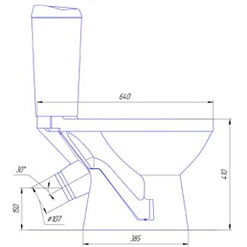 Унитаз-компакт ПКФ ФАРФОР 'ФЕЯ' (ручная роспись), картинка 2