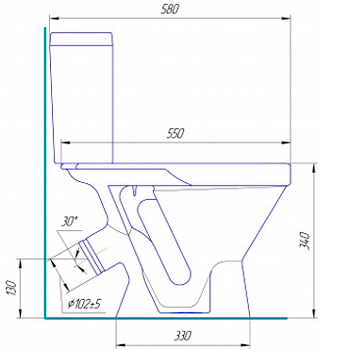 Унитаз-компакт ПКФ ФАРФОР 'БИГ-БЕН' (ручная роспись), картинка 2