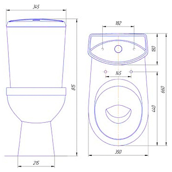 Унитаз-компакт ПКФ ФАРФОР 'КЛЕМАТИС' (ручная роспись), картинка 3