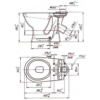 Унитаз-компакт Старый Оскол 'СУПЕРКОМПАКТ ЛЮКС' выпуск КОСОЙ (1 реж.Кнопка ,полипр.SOFT-CLOUSER), картинка 2