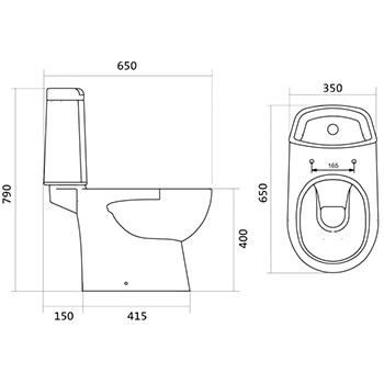 Унитаз-компакт SANTEK 'ОСТИН ЛАЙТ' 1.WH50.1.877 выпуск прямой (сиденье дюропласт 'Soft-Close' SLIM, двухрежимный), картинка 3