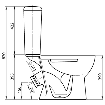 Унитаз-компакт SANTERI 'ОРИОН' 1.P400.8.S07.00B.F цвет бежевый декор, картинка 2