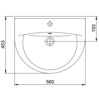 Умывальник SANTERI 'ВИКТОРИЯ 56' 1.3111.6.S00.11B.0 цвет белый, картинка 2