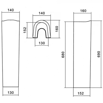 Пьедестал под умывальник SANTERI 'ВИЗИТ' 1.3605.3.S00.00B.0 цвет белый, картинка 2