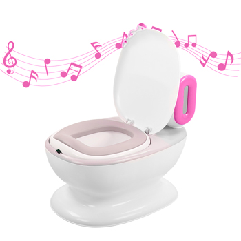 Горшок детский 'Музыкальный' со спинкой ST SM-M9991/PK цвет белый/розовый