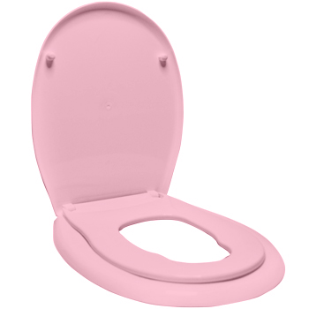 Сиденье для унитаза ОКЕАН Lux с детской накладкой цвет розовый, картинка 2
