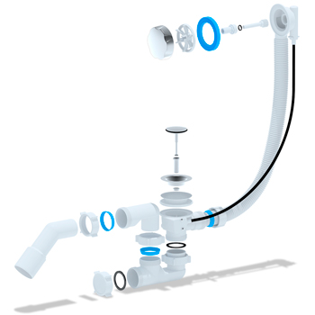 Обвязка под ванну АНИ EМ421 1-1/2'х40/50 мм полуавтомат, картинка 2