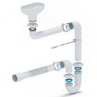 Сифон АНИ DR5015 1-1/2'х40 мм смещенный с разрывом потока струи