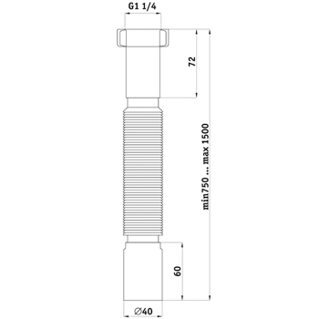 Труба гофрированная АНИ K.214 1-1/4'х40 мм удлиненная, картинка 2